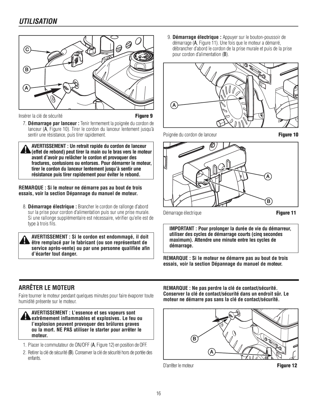 Murray 1695722, 1737920 manual Arrêter LE Moteur 