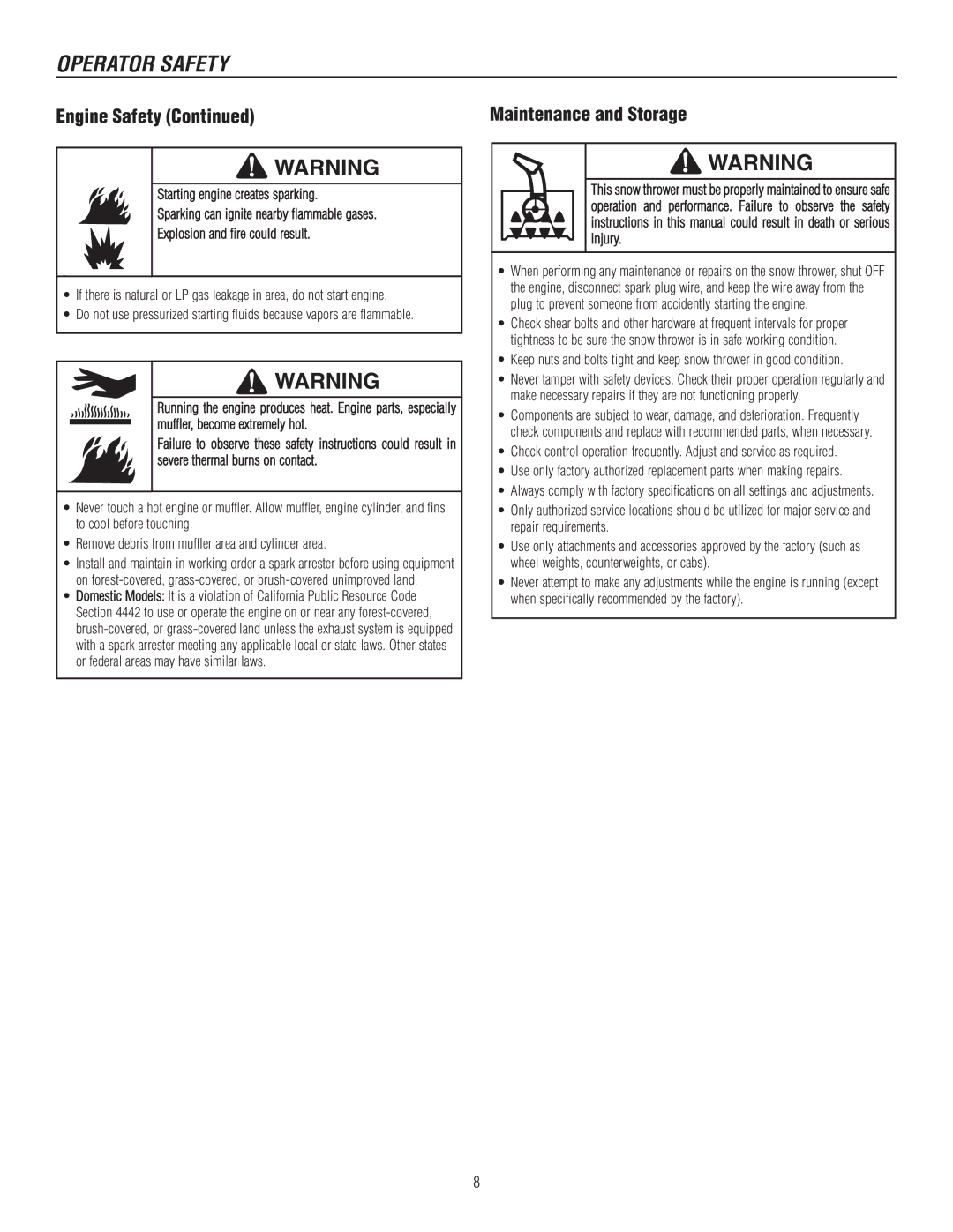 Murray 1695722, 1737920 manual Maintenance and Storage 