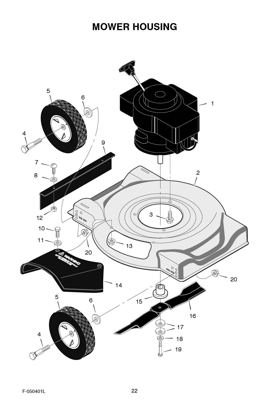 Murray 20-inch Push manual Mower Housing 