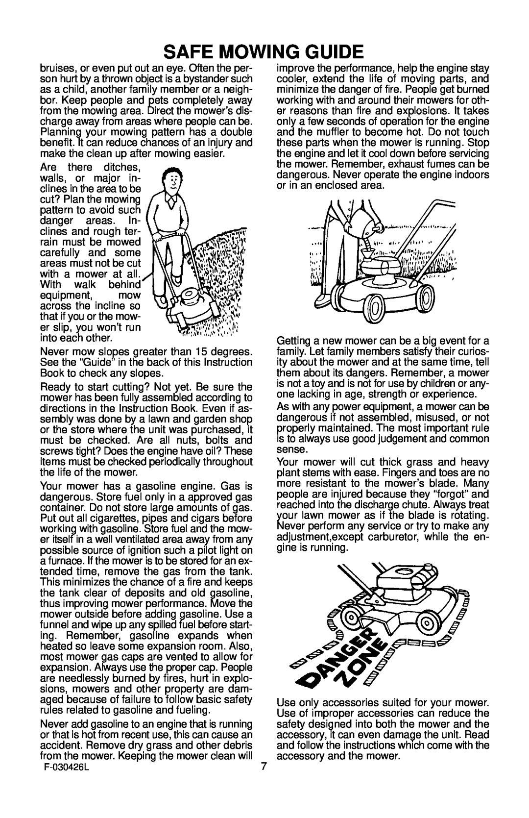 Murray 22" Push manual Safe Mowing Guide 