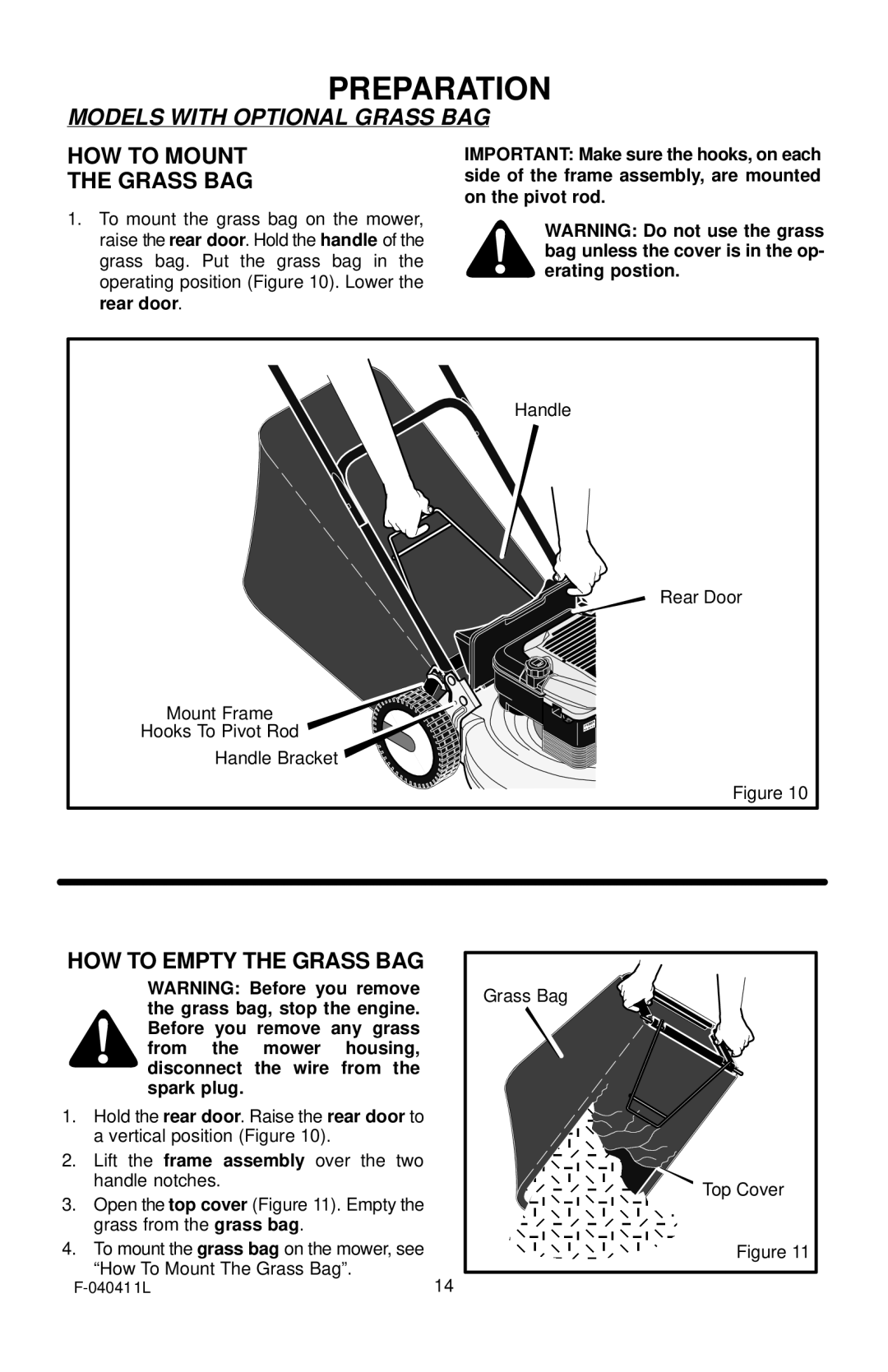 Murray 22 Self-Propelled manual HOW to Mount the Grass BAG, HOW to Empty the Grass BAG, Grass Bag Top Cover 