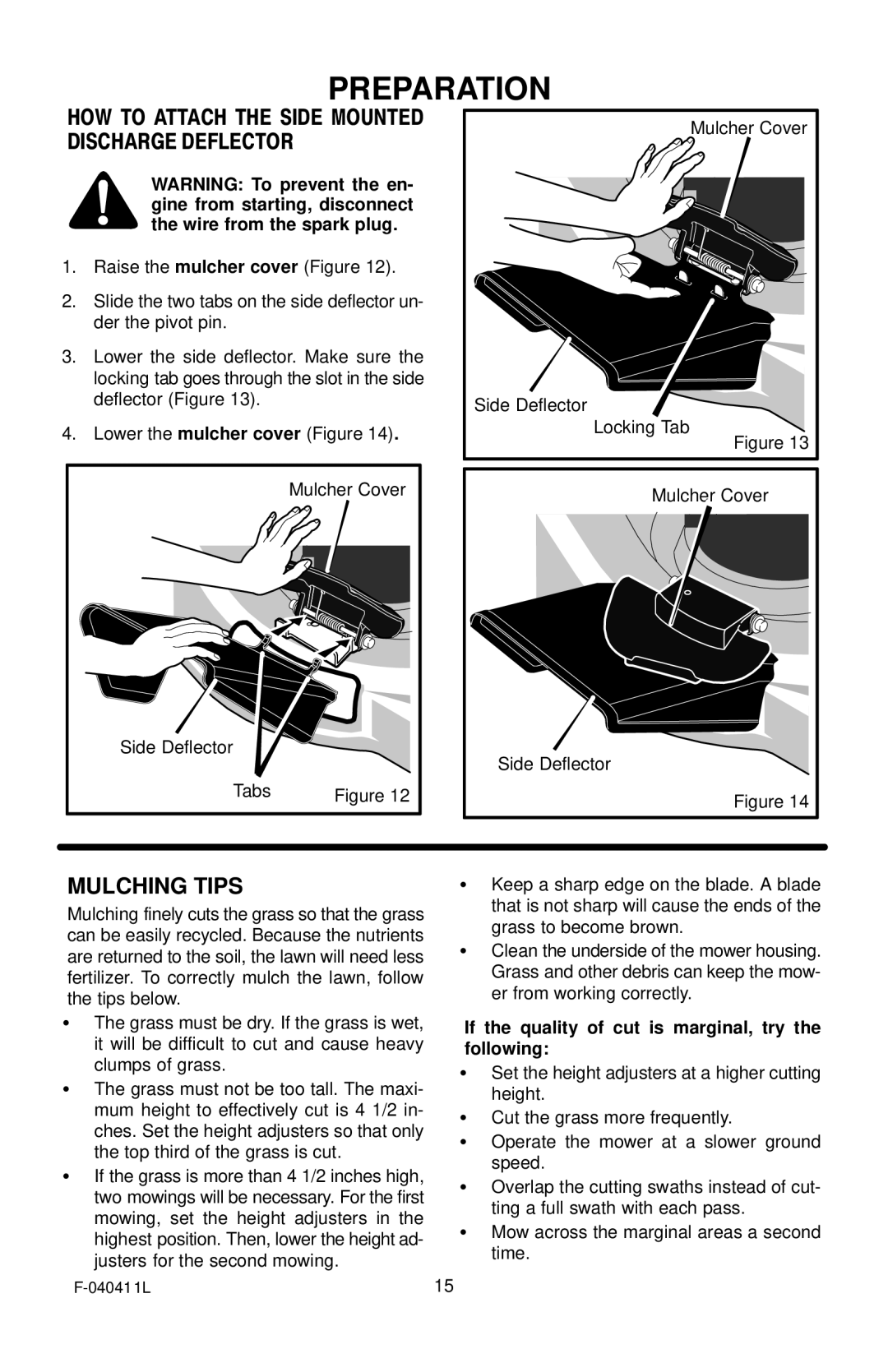 Murray 22 Self-Propelled manual Mulching Tips, HOW to Attach the Side Mounted Discharge Deflector 