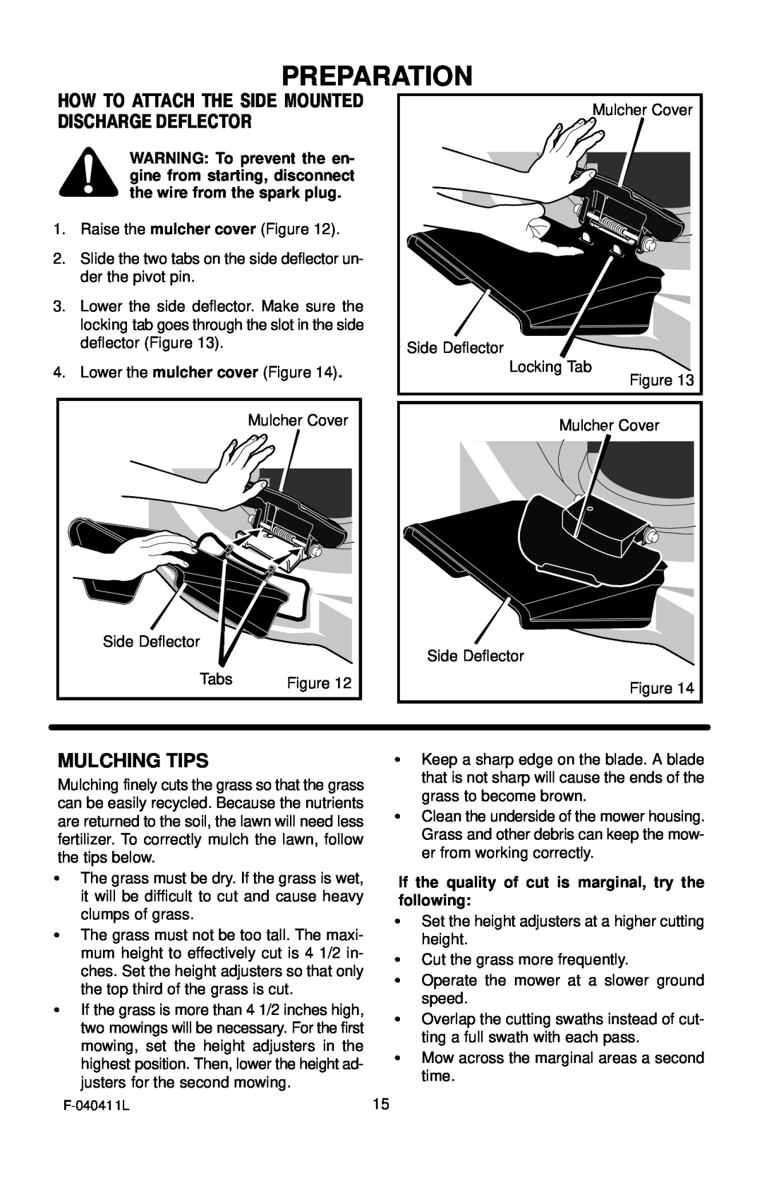 Murray 22" Self-Propelled manual Preparation, Mulching Tips 