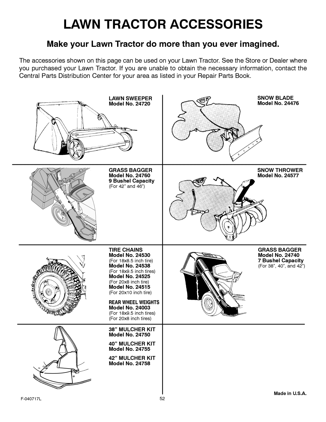 Murray 387002x92A manual Lawn Tractor Accessories 