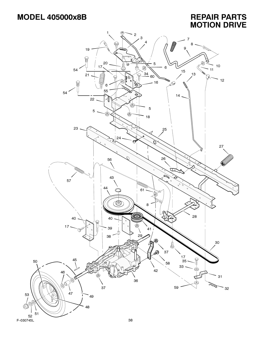 Murray 405000x8B manual Motion Drive 