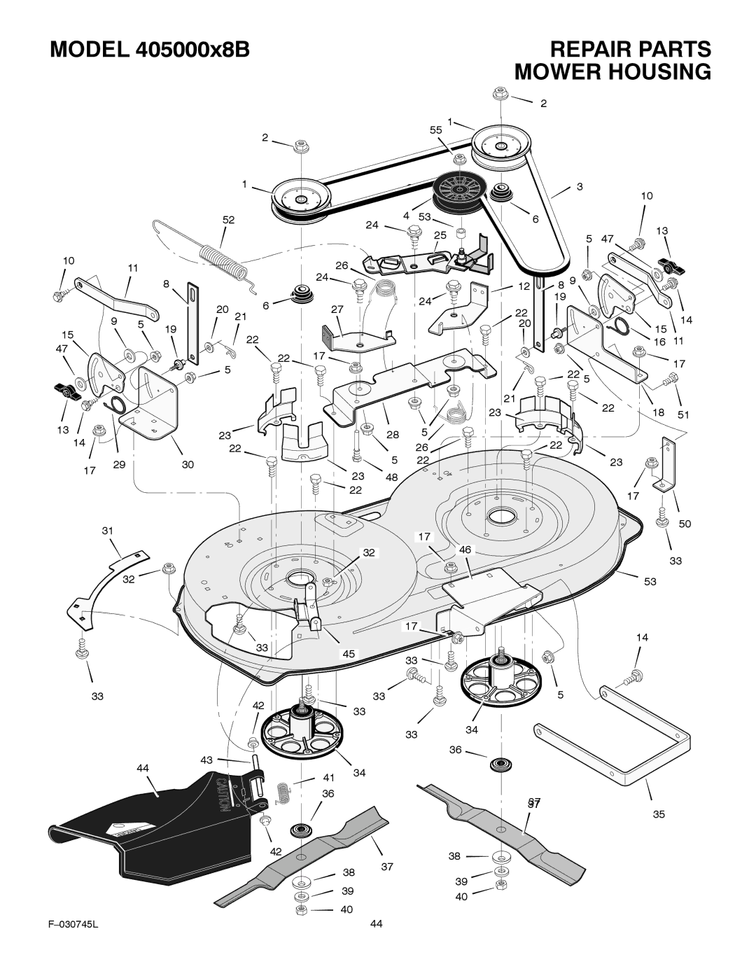 Murray 405000x8B manual Repair Parts Mower Housing 