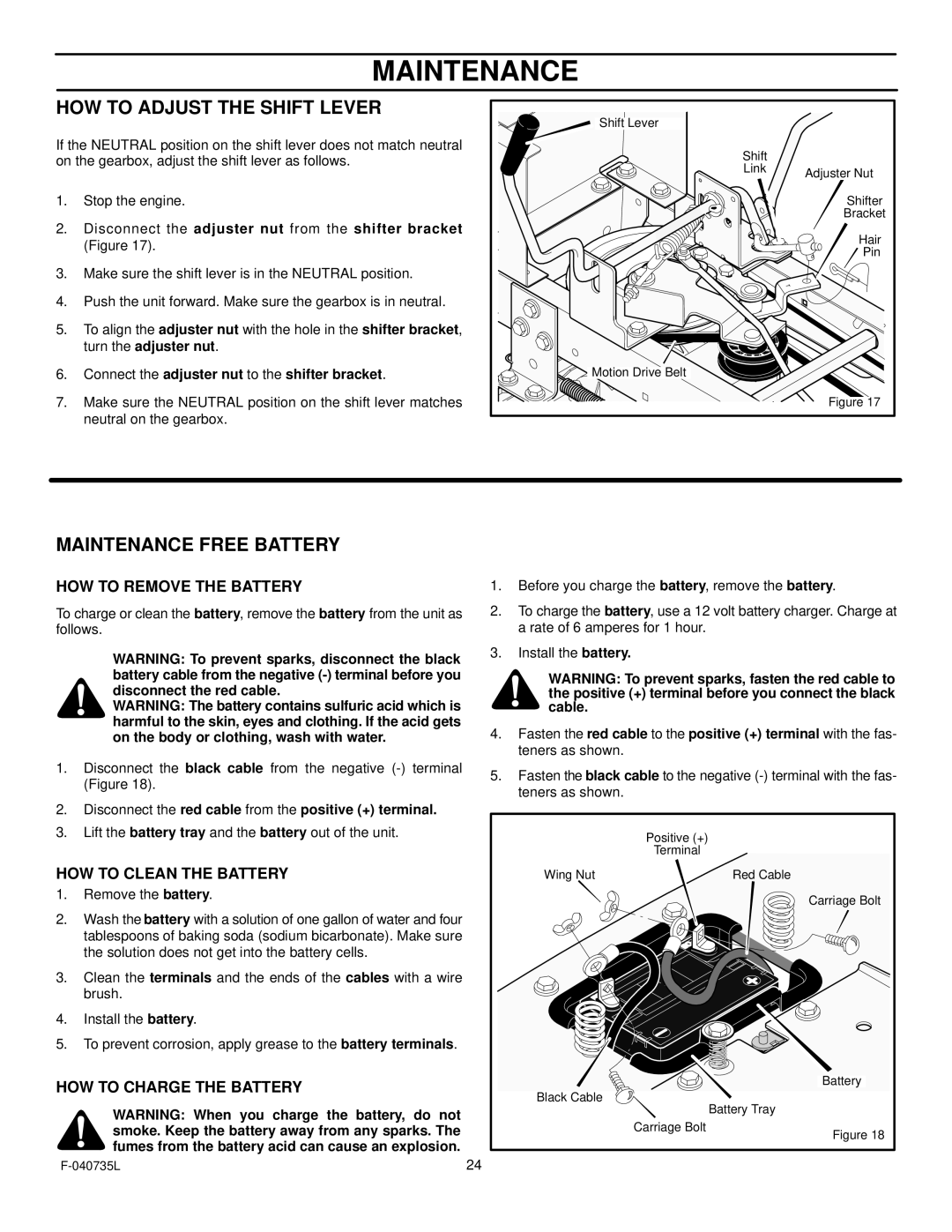 Murray 405000x8C manual HOW to Adjust the Shift Lever, Disconnect the adjuster nut from the shifter bracket Figure 