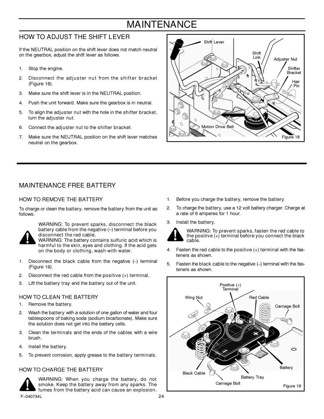 Murray 425015x92A manual HOW to Adjust the Shift Lever, Disconnect the adjuster nut from the shifter bracket Figure 