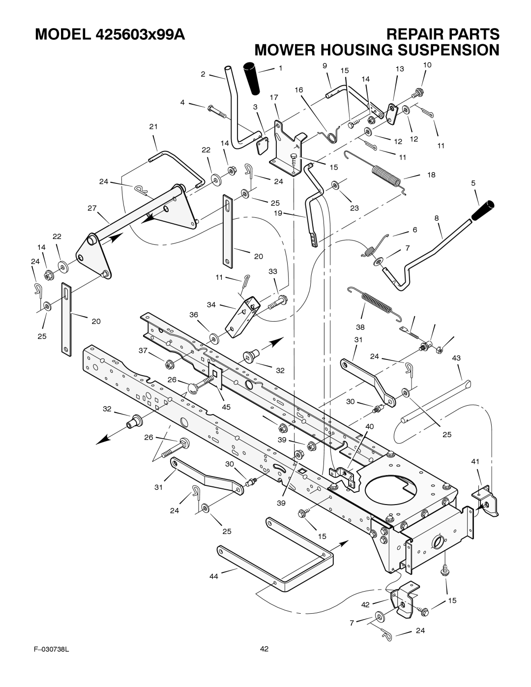 Murray 425603x99A manual Mower Housing Suspension 