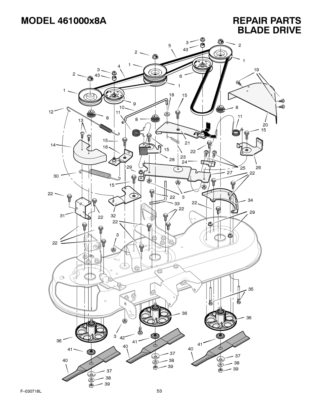 Murray 461000x8A manual Blade Drive 