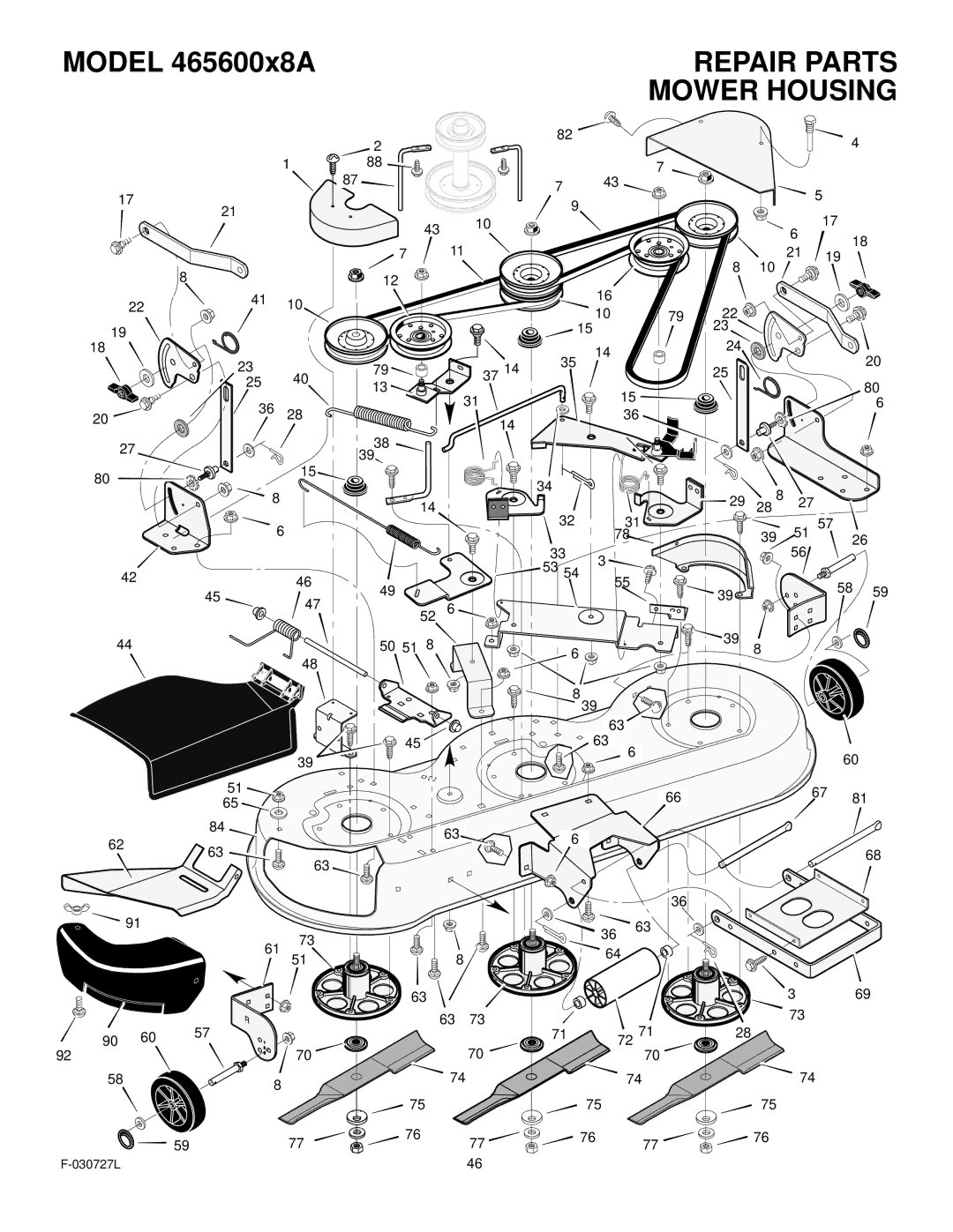 Murray 465600x8A manual Mower Housing 