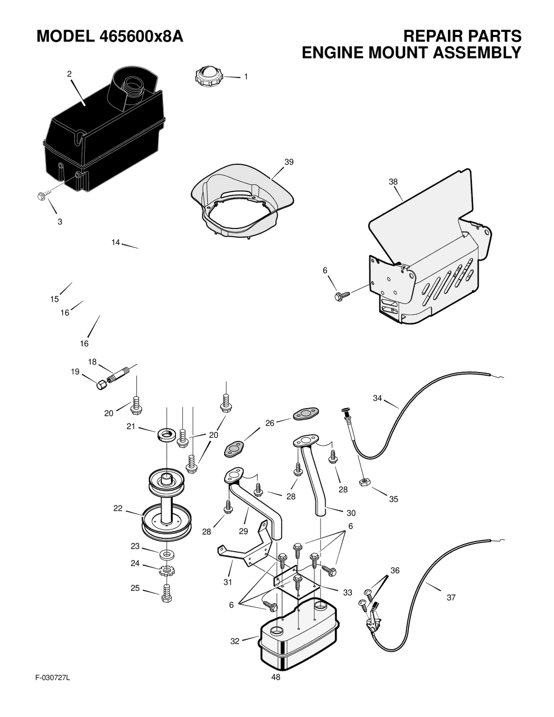 Murray 465600x8A manual Engine Mount Assembly 