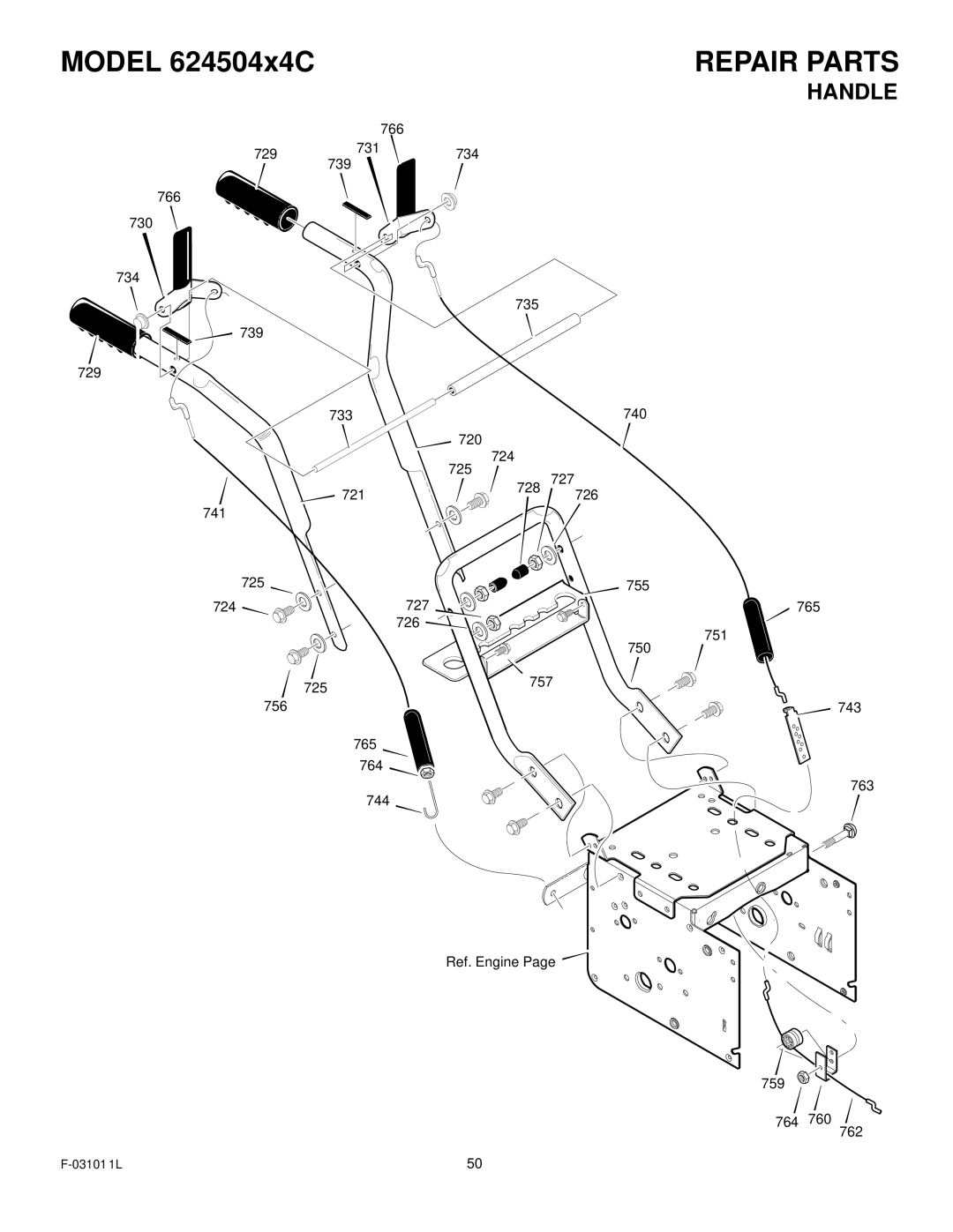 Murray 624504x4C manual Handle 