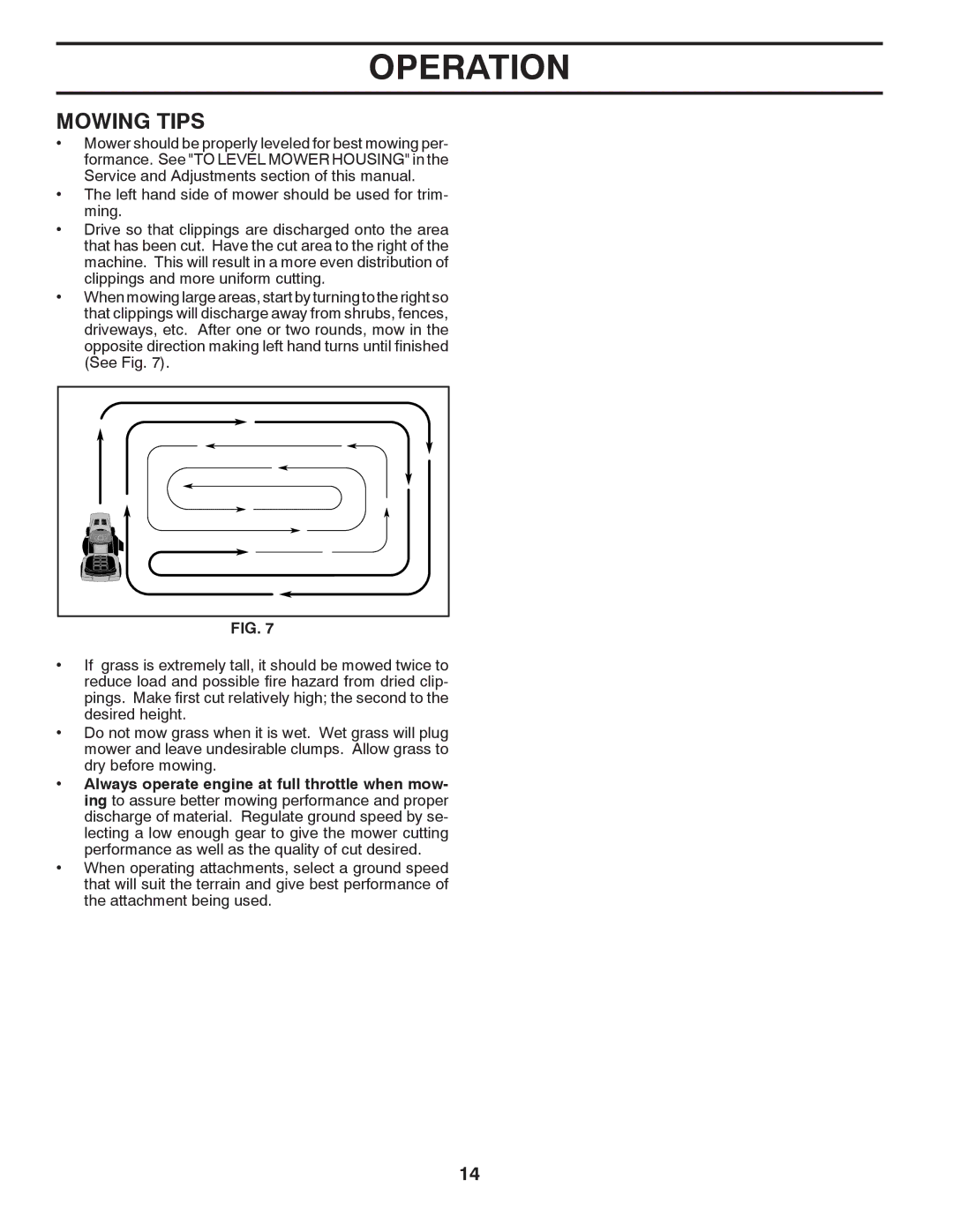 Murray 96012007200 manual Mowing Tips 