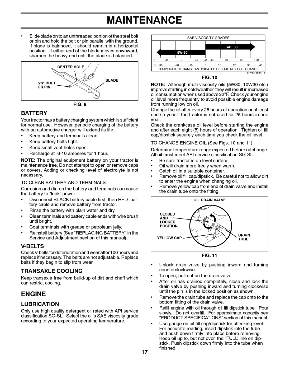 Murray 96017000500 manual Engine, Battery, Belts, Transaxle Cooling, Lubrication 