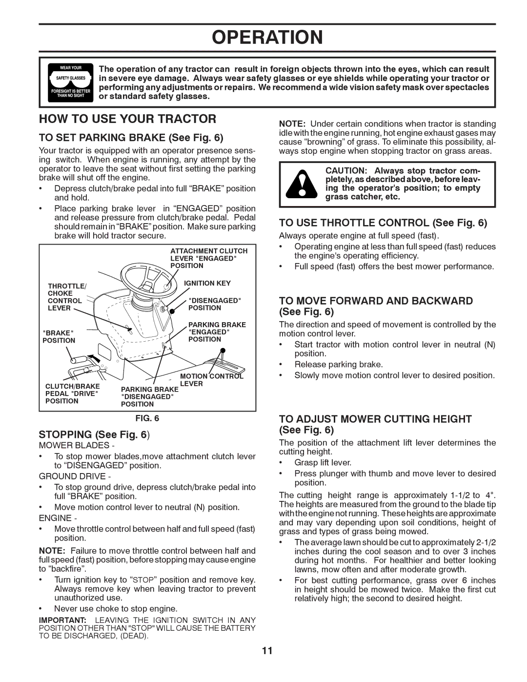 Murray 96017000600 manual HOW to USE Your Tractor 