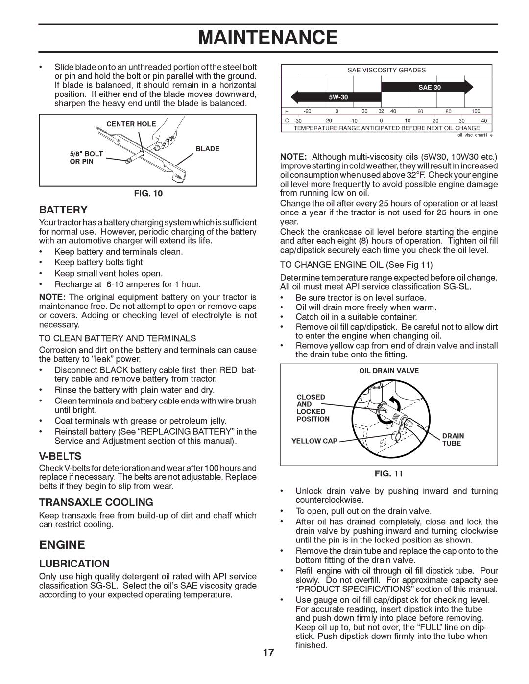 Murray 96017000700 manual Engine, Battery, Belts, Transaxle Cooling, Lubrication 