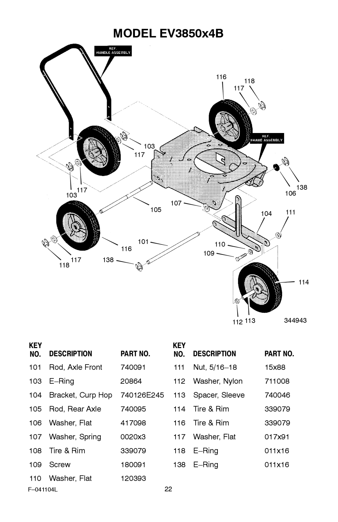 Murray EV3850x4B 3.8 operating instructions 118 