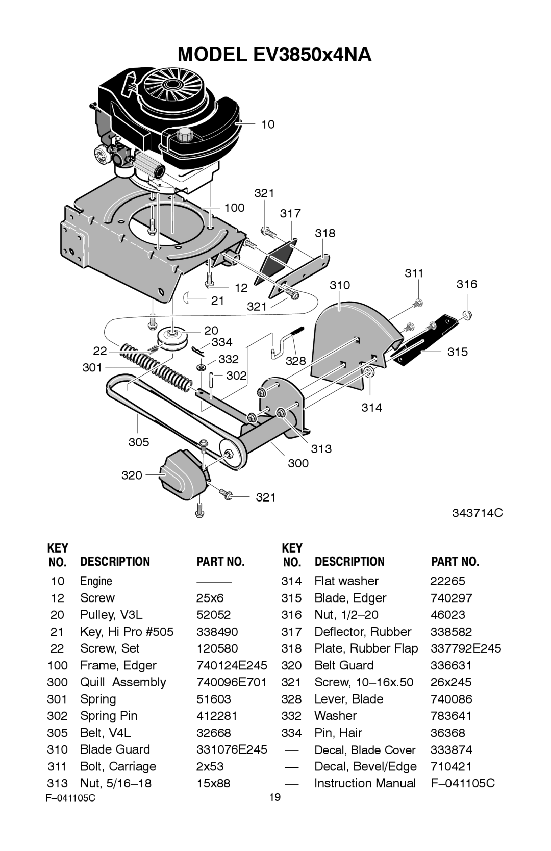 Murray manual Model EV3850x4NA 