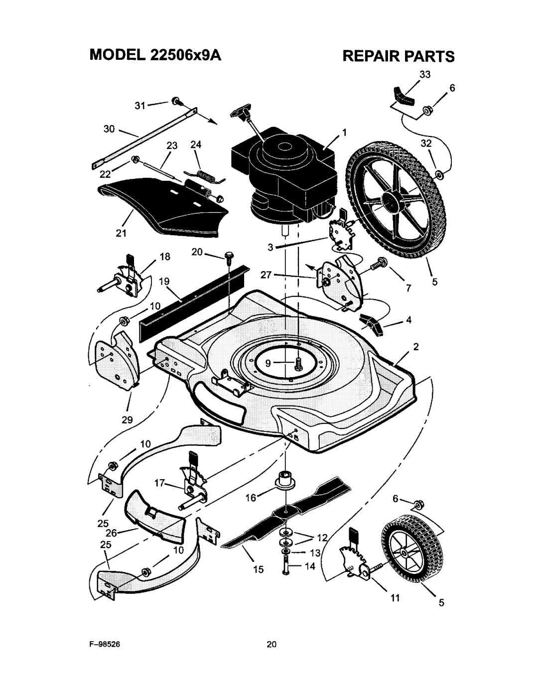 Murray F-98526, 22506x9A manual Repair Parts 