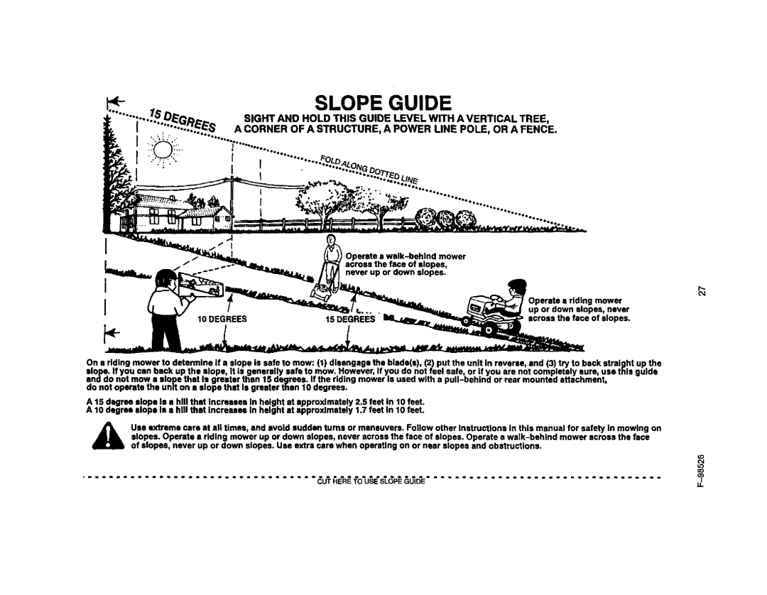 Murray 22506x9A, F-98526 manual Neverupordownslopes 