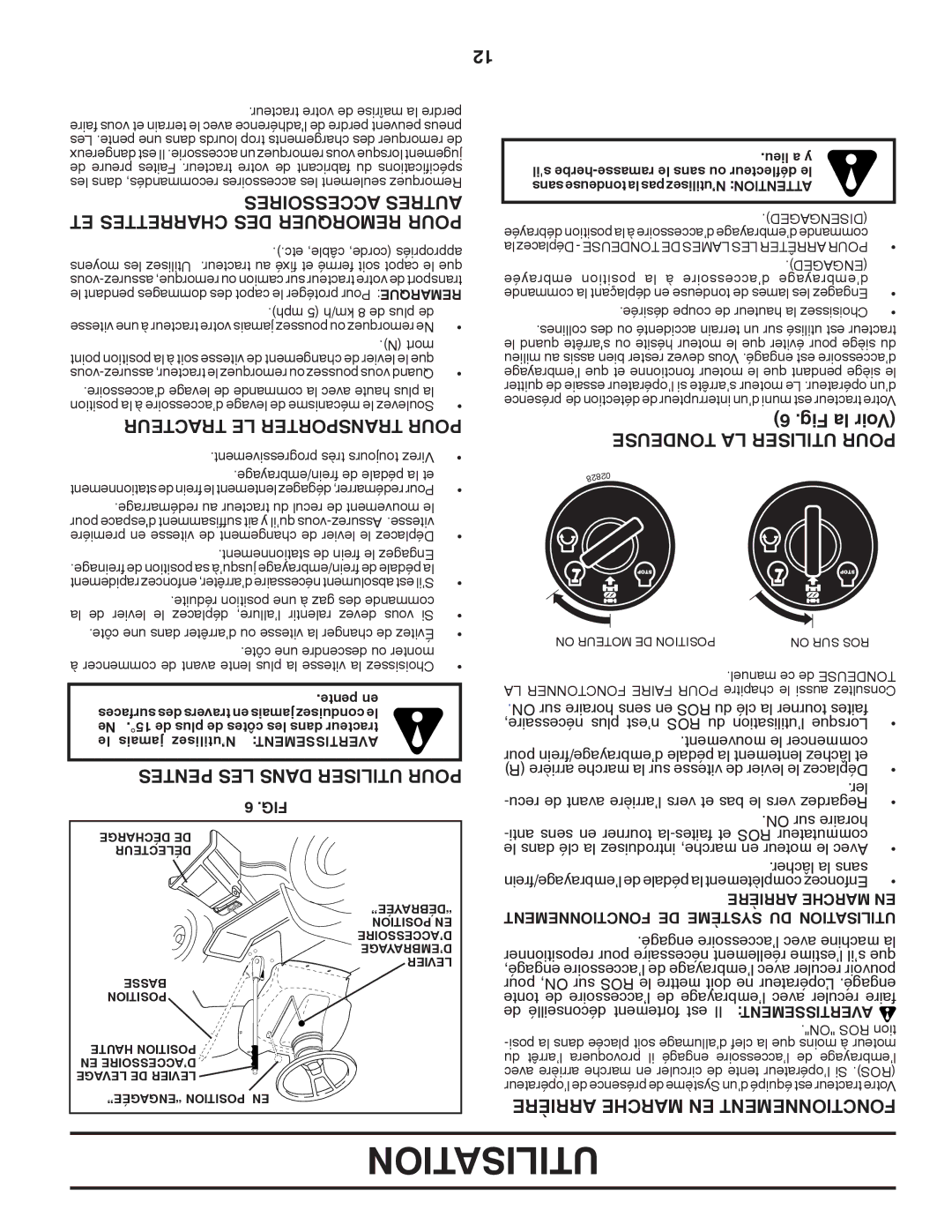 Murray MX17542LT manual Accessoires Autres, ET Charrettes DES Remorquer Pour, Tracteur LE Transporter Pour 