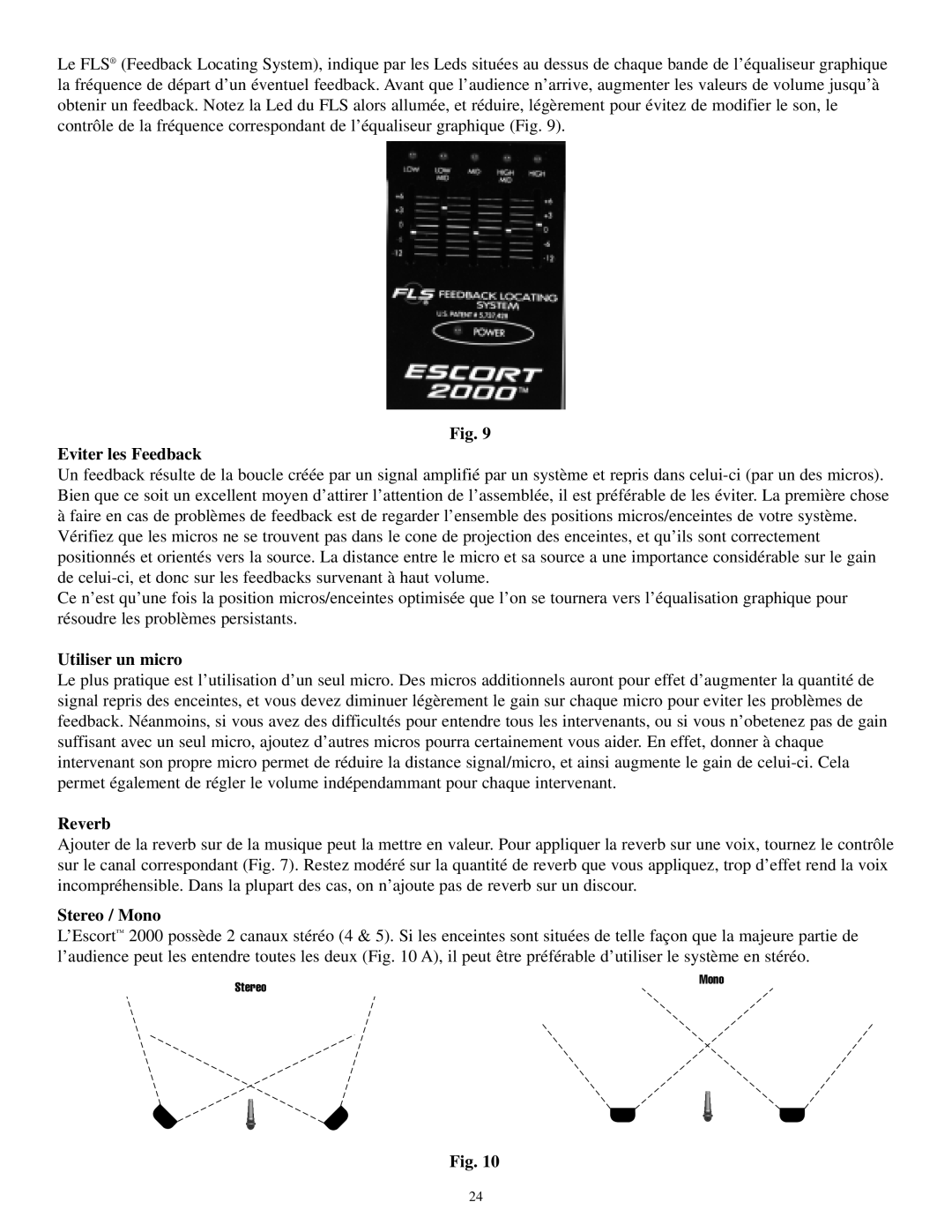 Musica 2000 manual Eviter les Feedback, Utiliser un micro, Stereo / Mono 