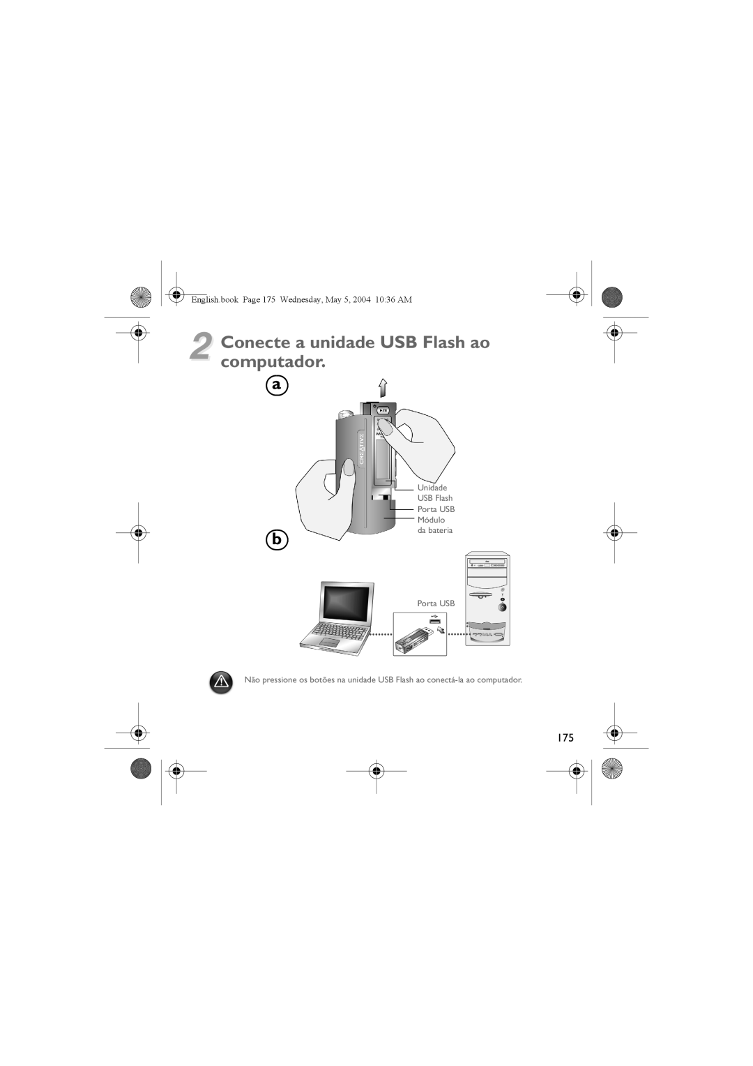 Musica CD Player manual Conecte a unidade USB Flash ao computador 