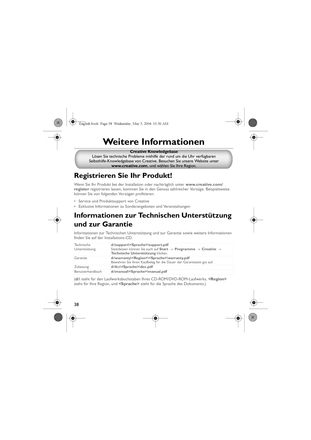 Musica CD Player manual Weitere Informationen, Registrieren Sie Ihr Produkt 