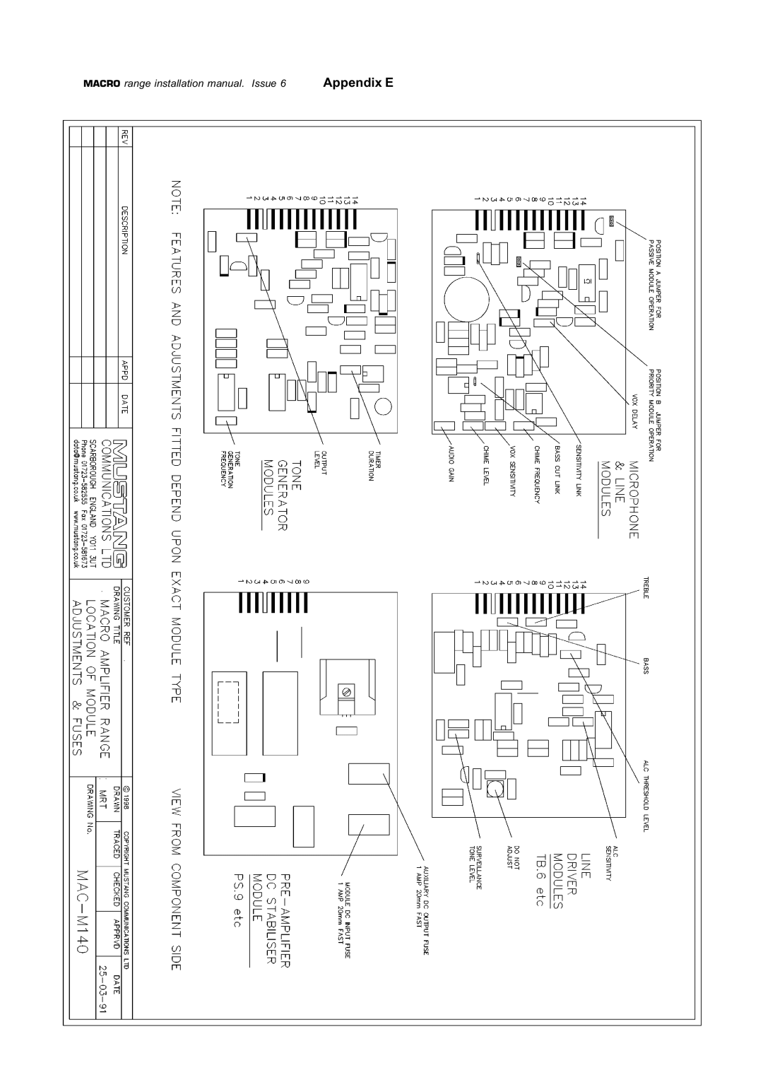 Mustang M100/SD, M/8M, M2508/D, M1008/D, M250/SD manual Appendix E 