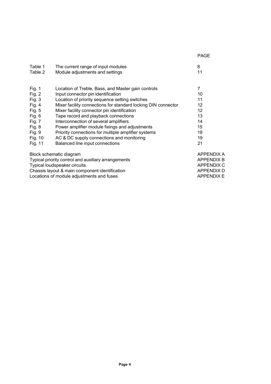 Mustang M/8M, M2508/D, M100/SD, M1008/D, M250/SD manual Appendix a Appendix B Appendix C Appendix D Appendix E 