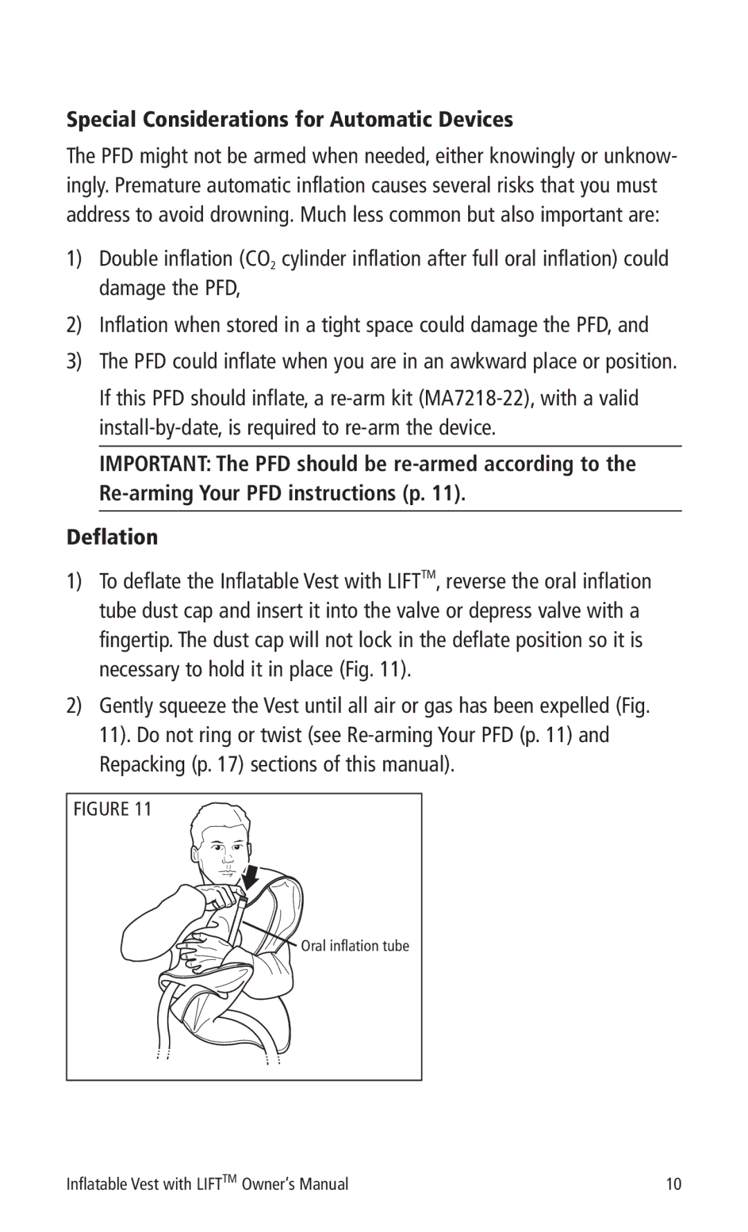 Mustang Survival MD0450 22 manual Special Considerations for Automatic Devices 