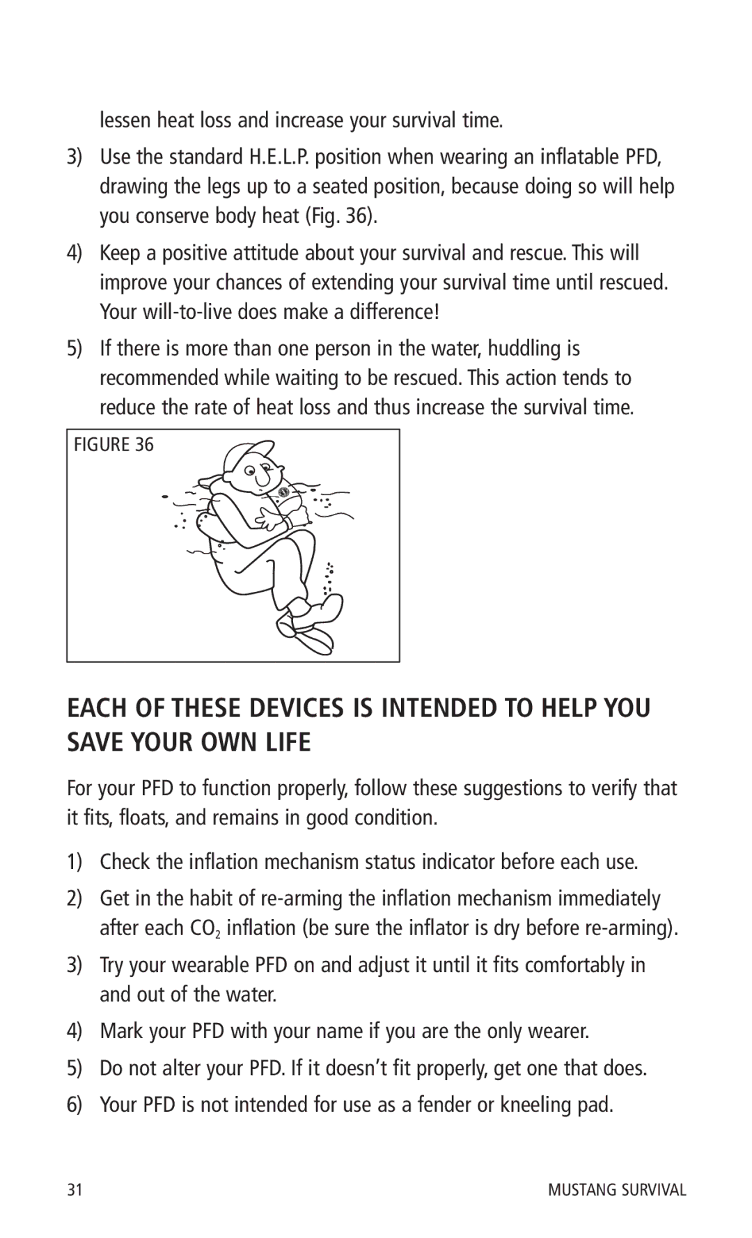 Mustang Survival MD0450 22 manual Lessen heat loss and increase your survival time 