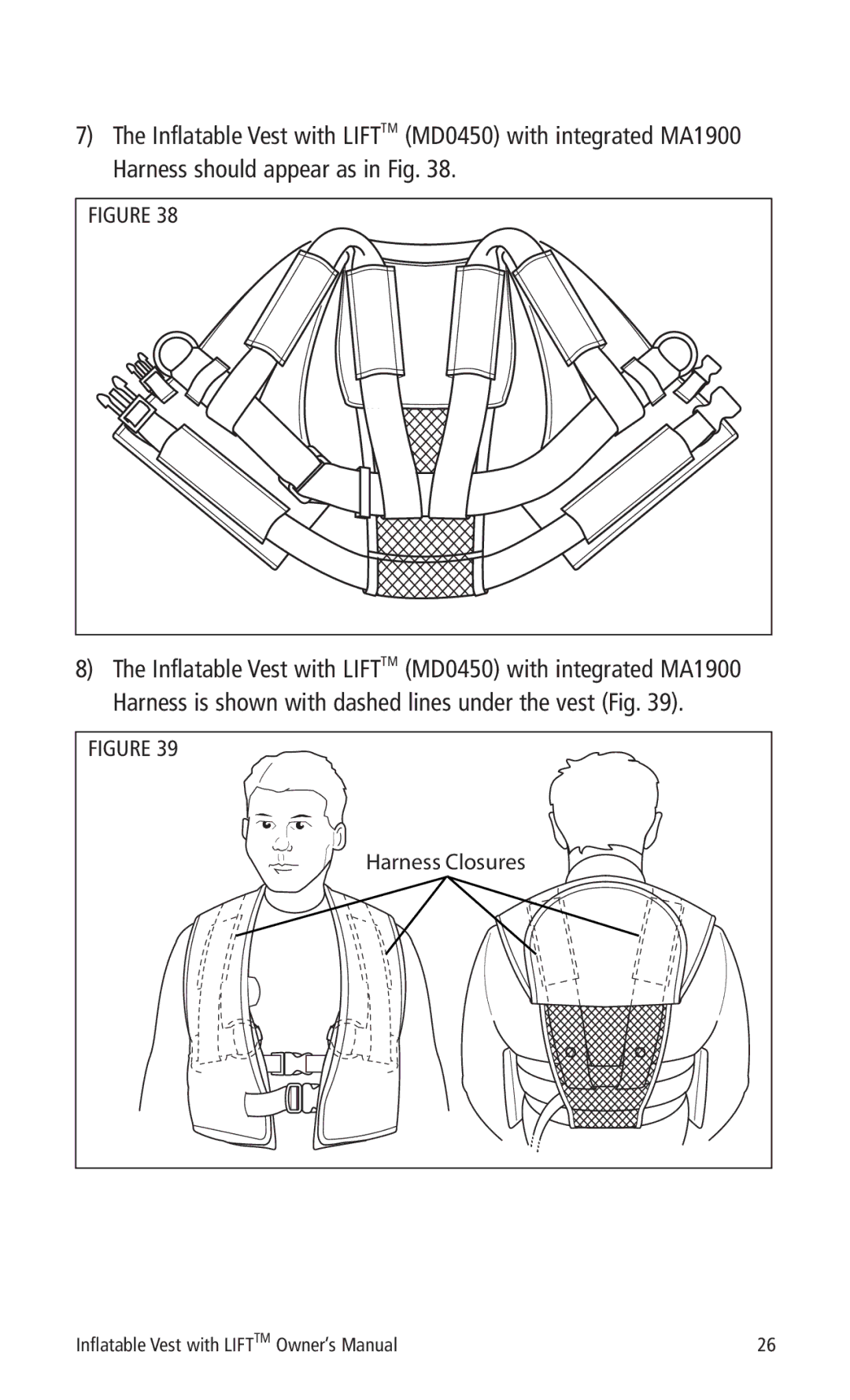 Mustang Survival MD0450 manual Harness Closures 