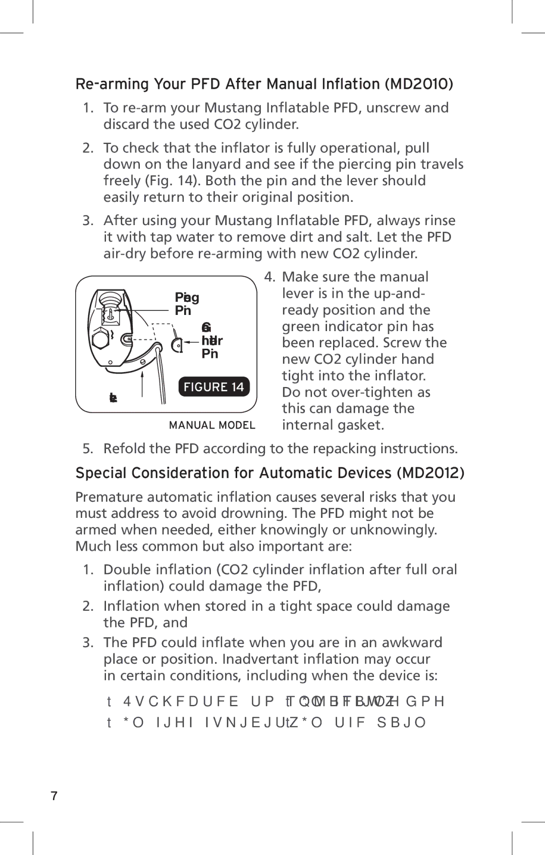 Mustang Survival md2010 manual Re-arming Your PFD After Manual Inflation MD2010 