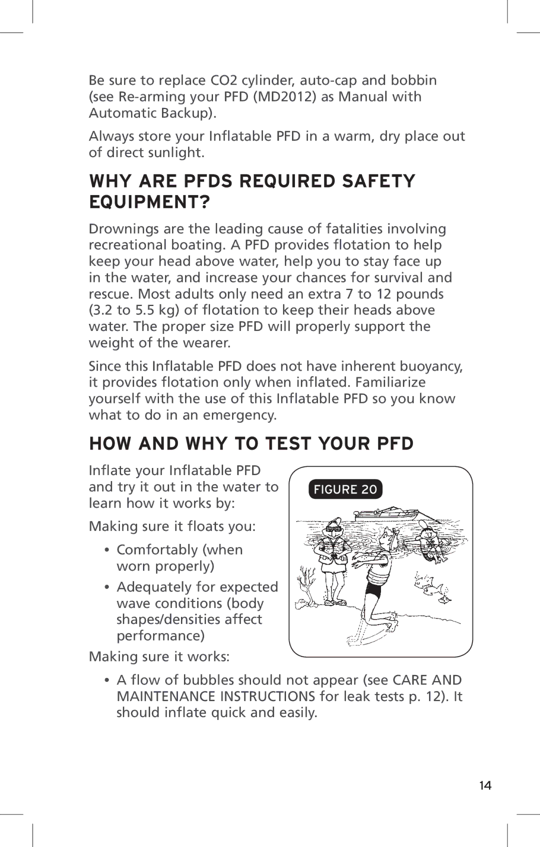 Mustang Survival md2010 manual WHY are Pfds Required Safety EQUIPMENT?, HOW and WHY to Test Your PFD 