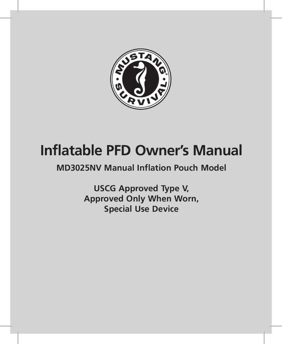 Mustang Survival MD3025NV manual 