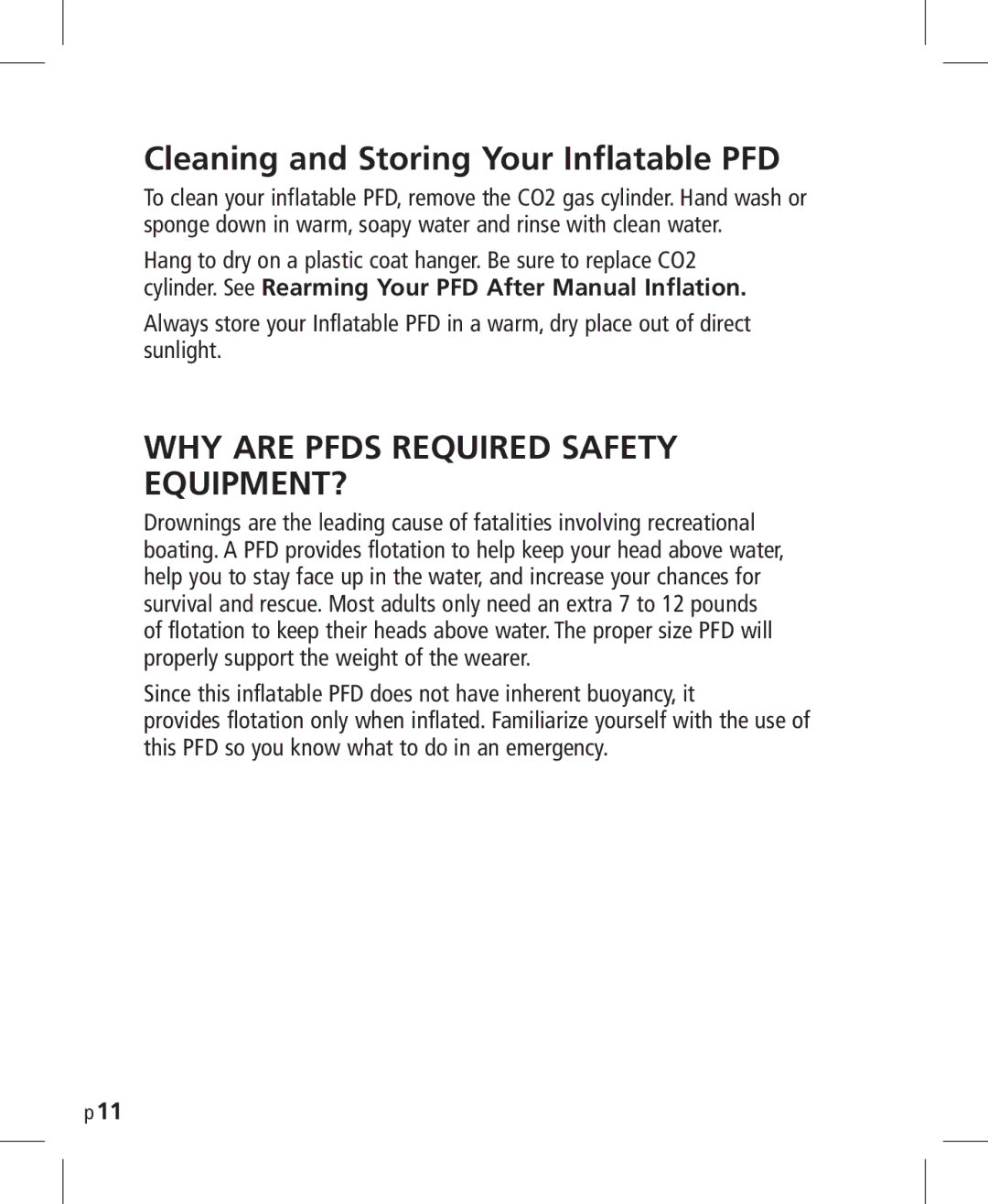 Mustang Survival MD3025NV manual Cleaning and Storing Your Inflatable PFD, WHY are Pfds Required Safety EQUIPMENT? 