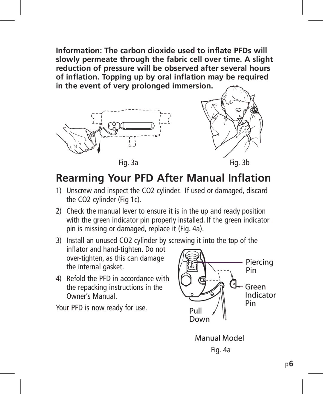 Mustang Survival MD3025NV manual Rearming Your PFD After Manual Inflation 