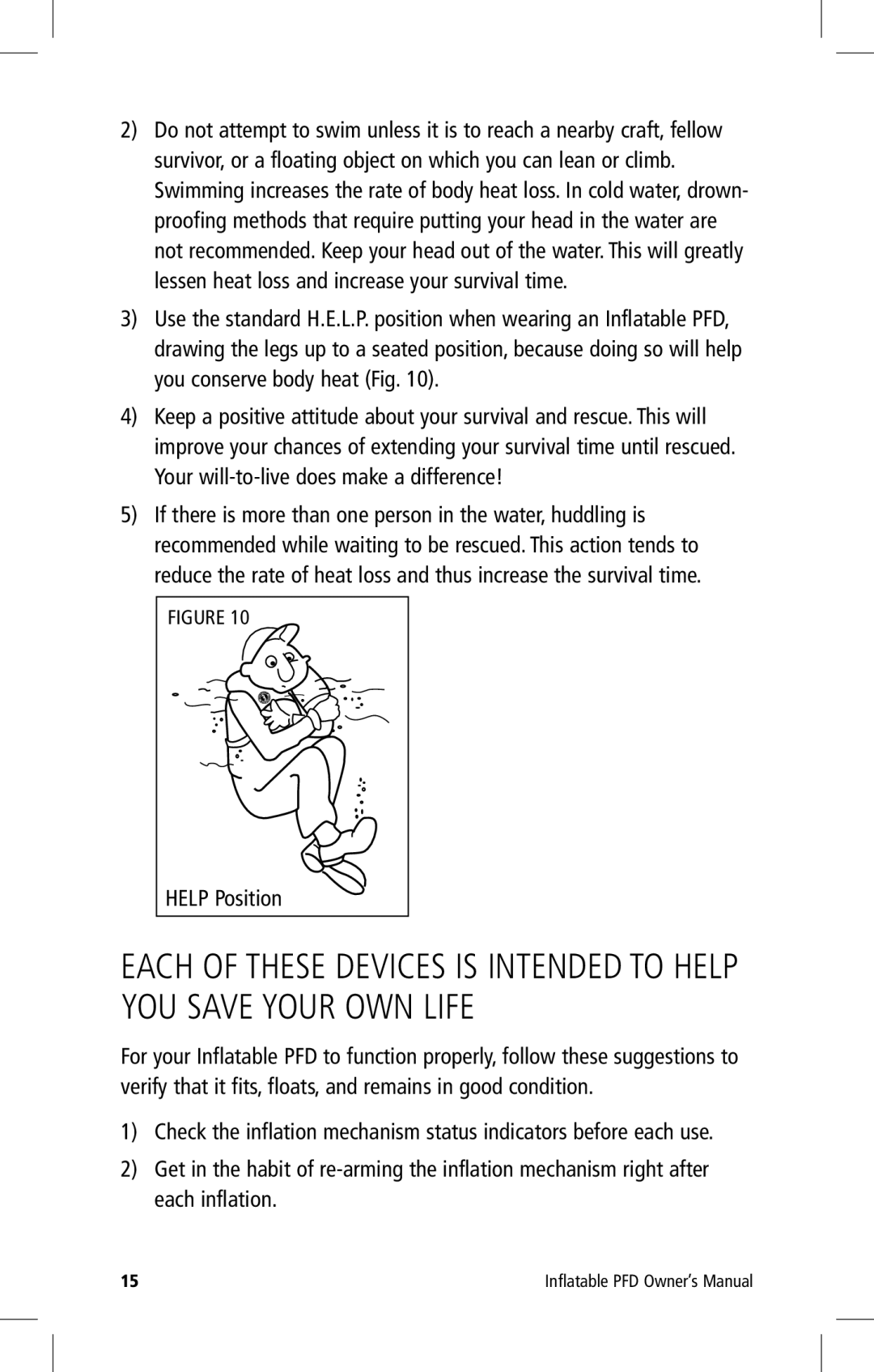 Mustang Survival MD3075 manual Help Position 