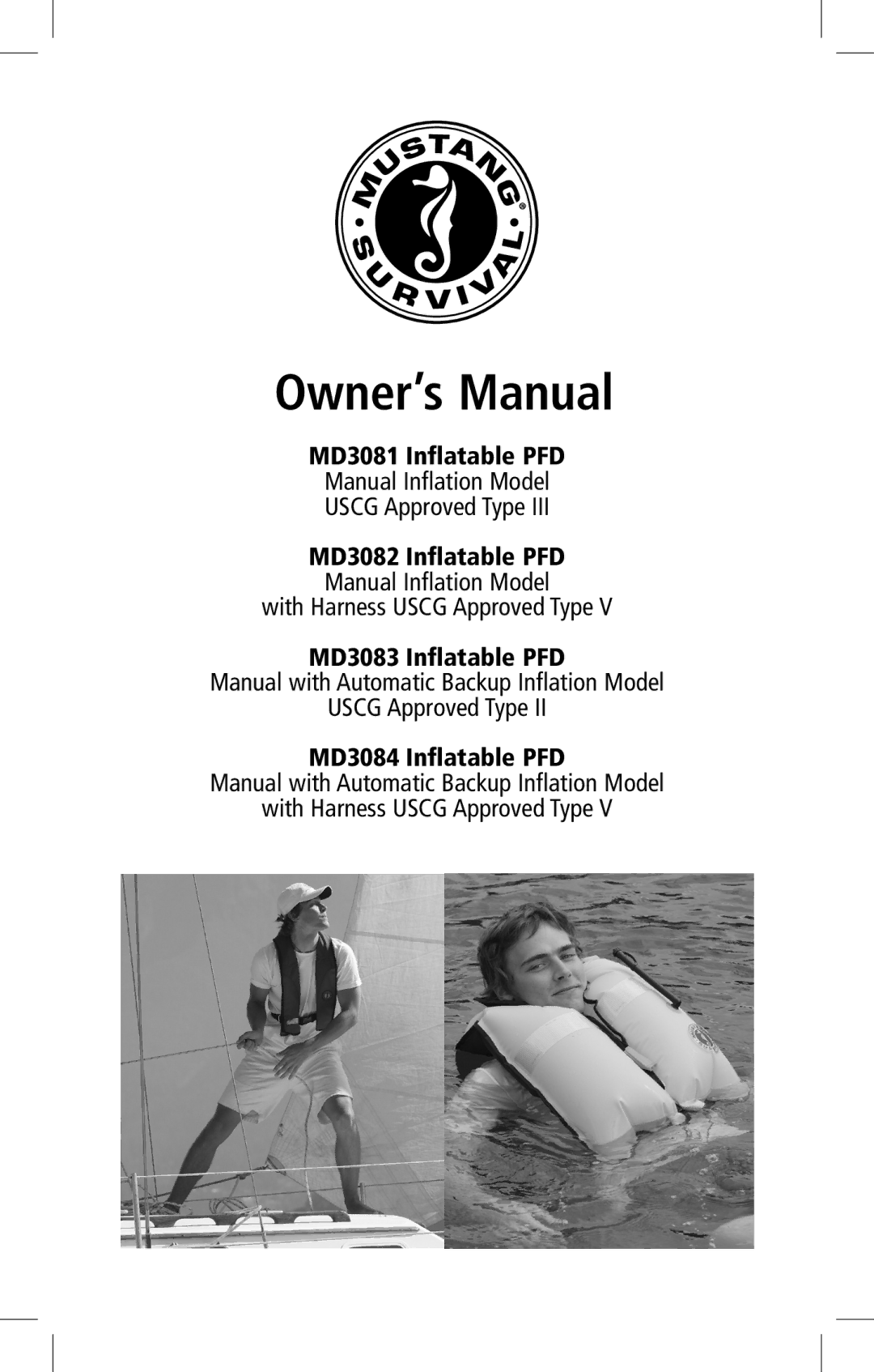 Mustang Survival MD3083, MD3084, MD3082 manual MD3081 Inflatable PFD 