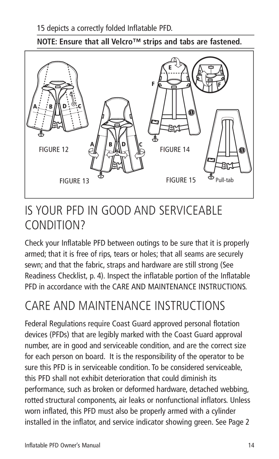 Mustang Survival MD3087, MD3085 manual Is Your PFD in Good and Serviceable CONDITION?, Care and Maintenance Instructions 