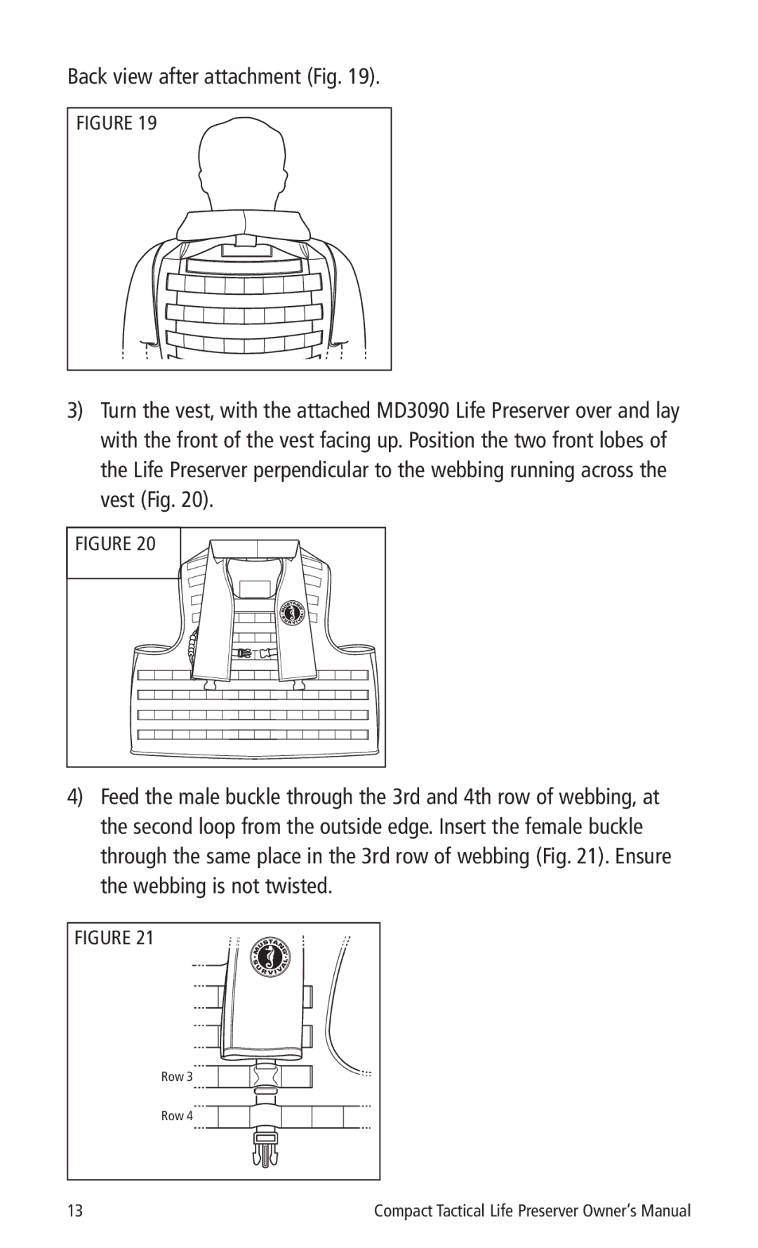 Mustang Survival MD3095, MD3090 manual Row 