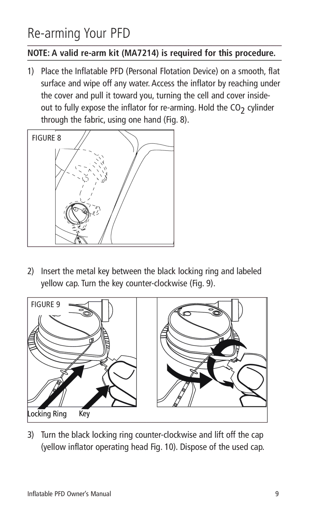 Mustang Survival MD3183, MD3184 manual Re-arming Your PFD 