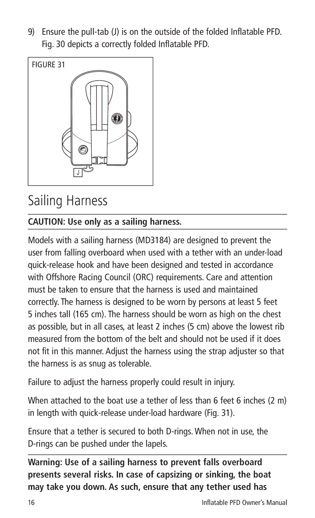 Mustang Survival MD3184, MD3183 manual Sailing Harness 