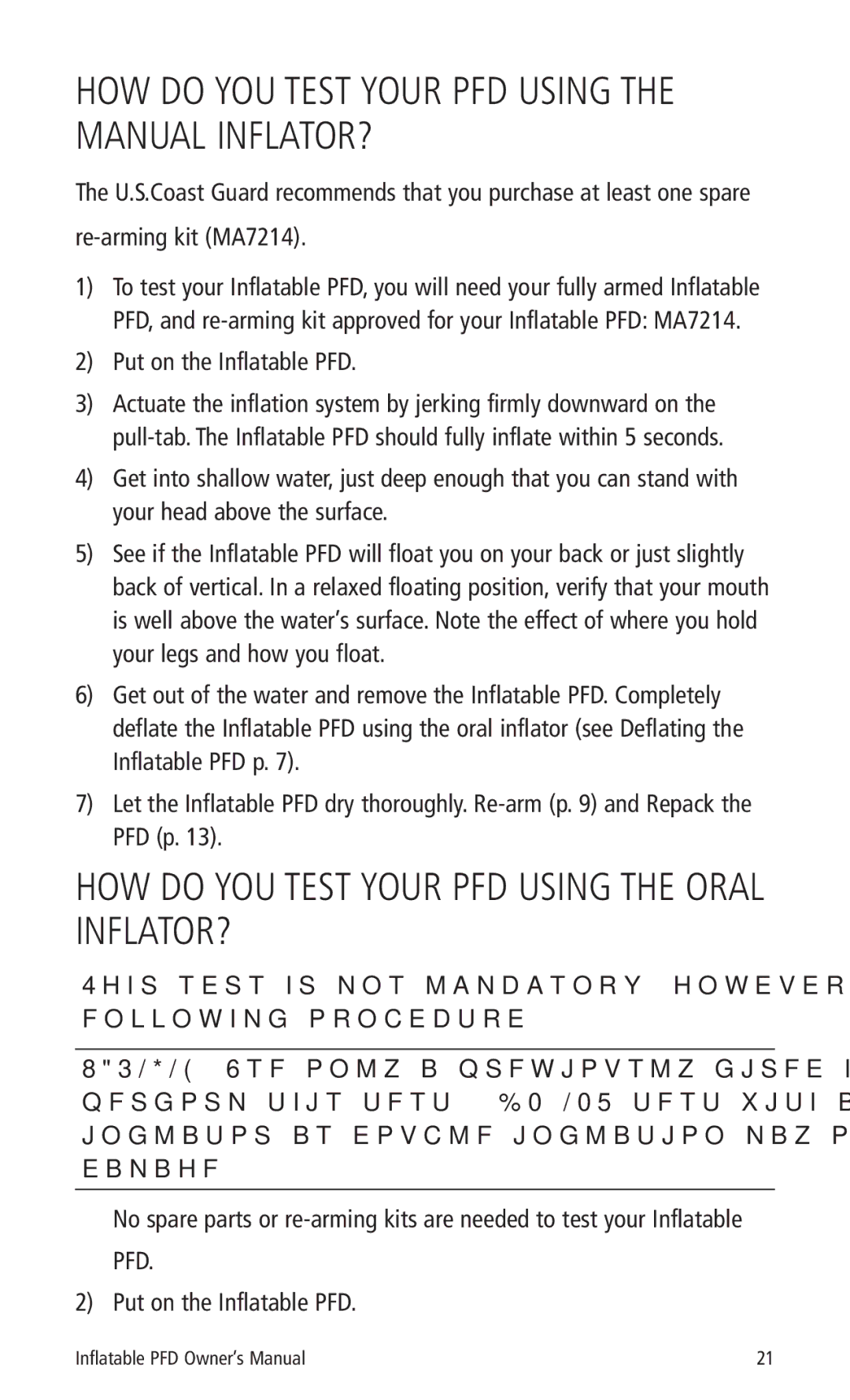 Mustang Survival MD3183, MD3184 manual HOW do YOU Test Your PFD Using the Oral INFLATOR?, Put on the Inflatable PFD 