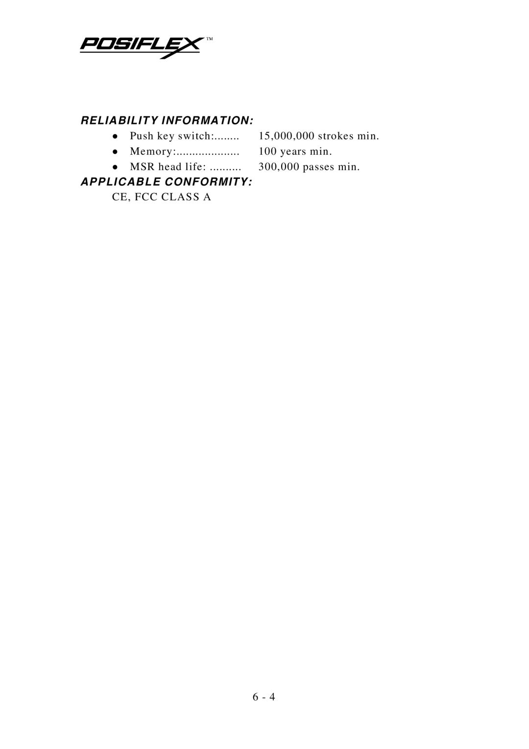 Mustek KB3100 user manual Reliability Information 