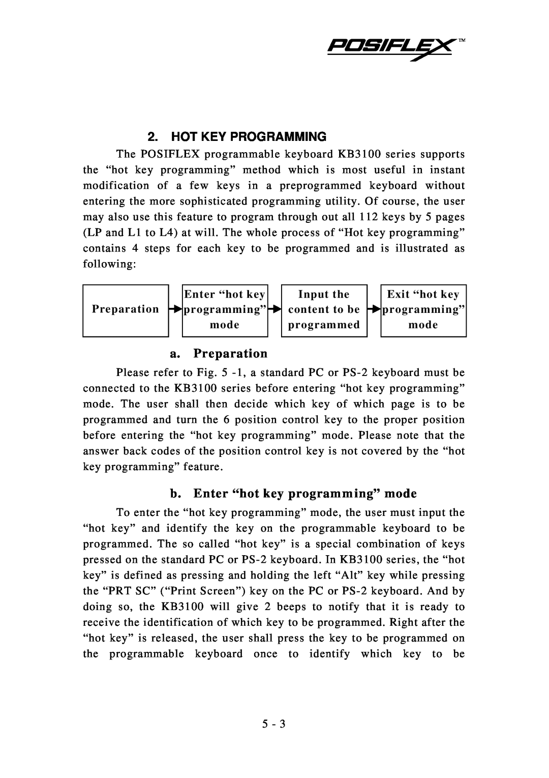Mustek KB3100 user manual Hot Key Programming, a. Preparation, b. Enter “hot key program m ing” mode 