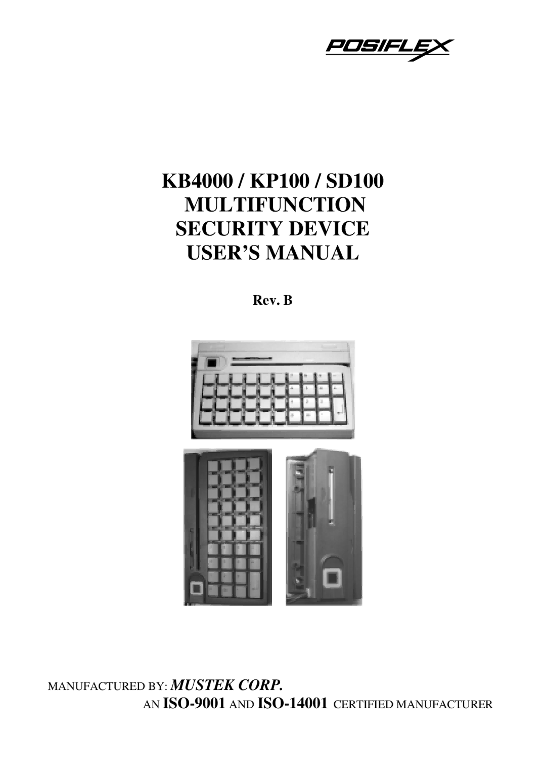 Mustek SD100, KP100, KB4000 user manual Multifunction Security Device USER’S Manual 