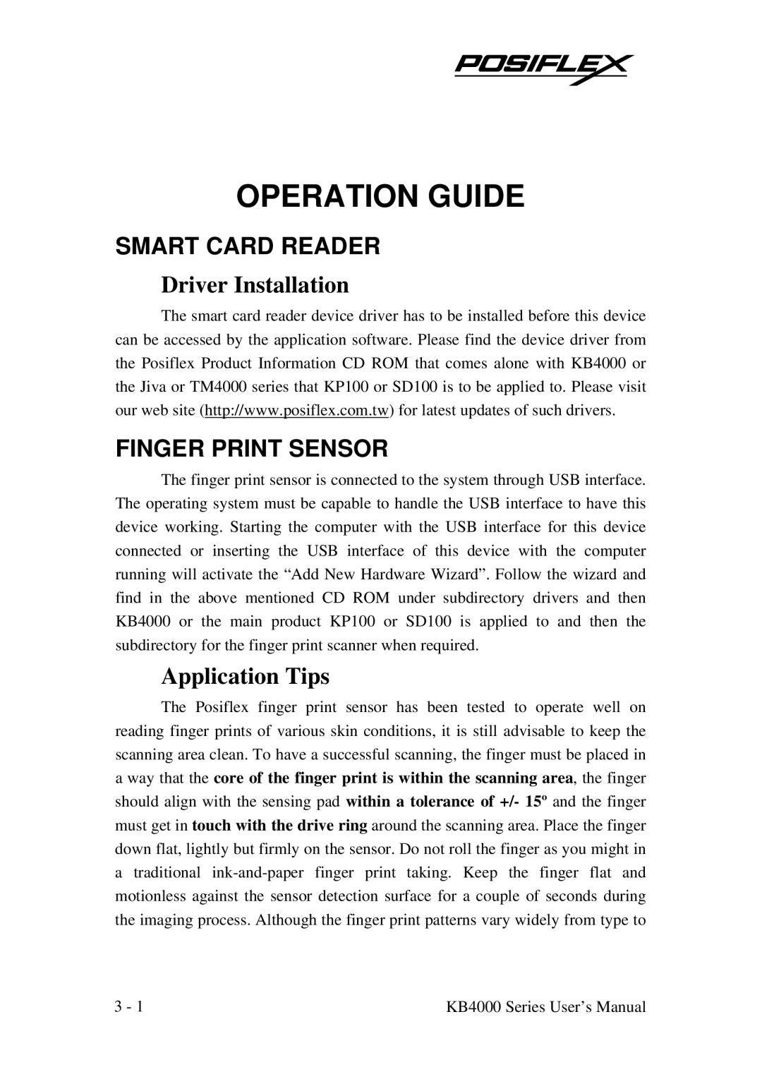 Mustek KP100, SD100, KB4000 Operation Guide, Smart Card Reader, Driver Installation, Finger Print Sensor, Application Tips 